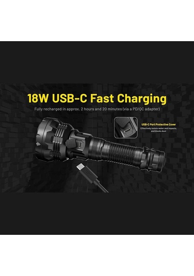 Nıtecore P40 2000 Lumen Sarjlı El Fener Siyah