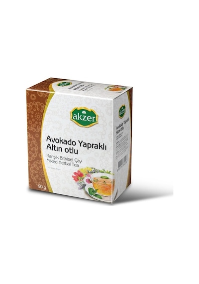 Akzer Avakado Yapraklı Altınotlu Bitki Süzen Poşet Çay 60 x 1.5 G