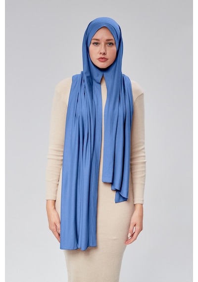 Sonbaharmoda Kadın Tesettür Penye Şal Hazır Pratik Geçmeli Kolayca Takabilir Uzun Dört Mevsim Pamuklu Şal Kot Rengi
