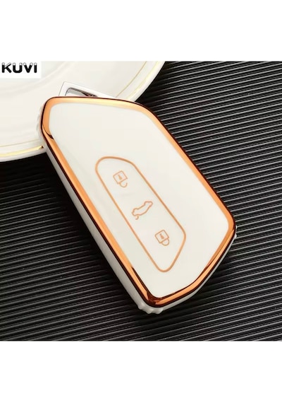 Volkswagen Id.3 Id.4 Anahtar Kılıfı Beyaz-gold