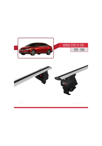Honda Civic Ix Fb Sedan 2012-2015 Arası İle Uyumlu Ace-4 Ara Atkı Tavan Barı Gri
