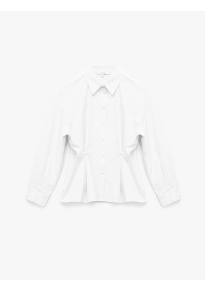 Koton Pamuklu Uzun Kollu Pile Detaylı Düğmeli Oversize Poplin Gömlek Kırık Beyaz 6wak60016pw Ekru Koton Pamuklu Uzun Kollu Pile Detaylı Düğmeli Oversize Poplin Gömlek Kırık Beyaz 6wak60016pw Ekru
