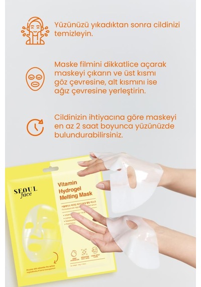 Dermal Seoulface Vitamin Hydrojel Şeffaflaşan Eriyen Maske 34 Gr. 10 Adet