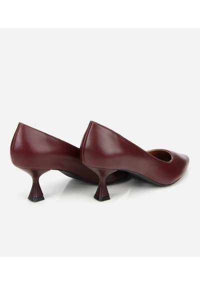Hotiç Kadın Deri Bordo Esnek Tabanlı İnce Topuklu Stiletto