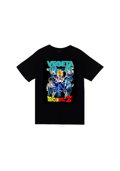 Dragon Ball Z Anime Baskılı Unisex %100 Pamuk Siyah T-shirt SIYAH