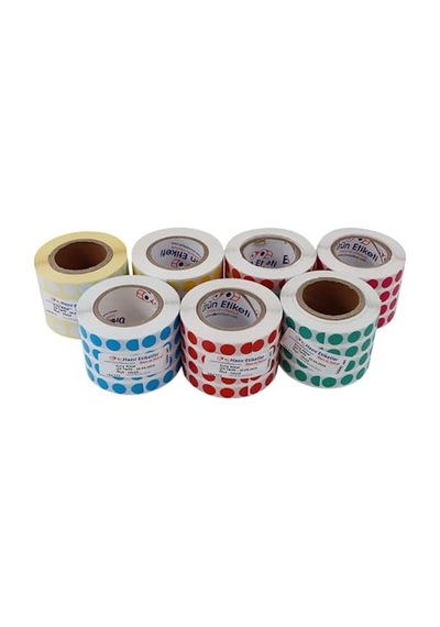 Kuşe Rulo Renkli Zemin Baskılı, 10mm Çap, 5000 Adet, 5'li Yan Yana Pembe 124-Pembe