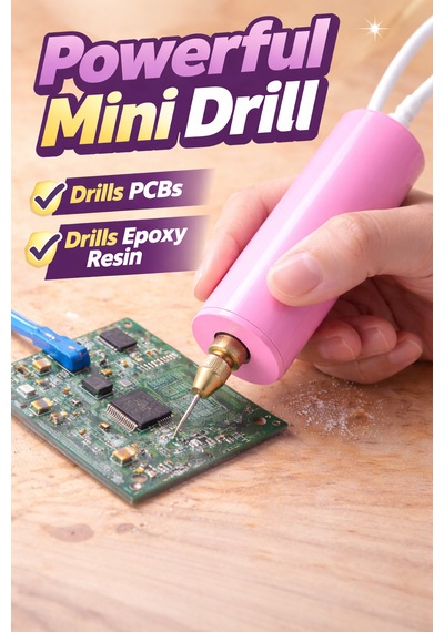 Usb Mini Drill Matkap Seti 7 Parça Mandren Seti+ 3 Adet Mikro Matkap Ucu Hassas Delme & Dıy-mını-usb-08-pembe