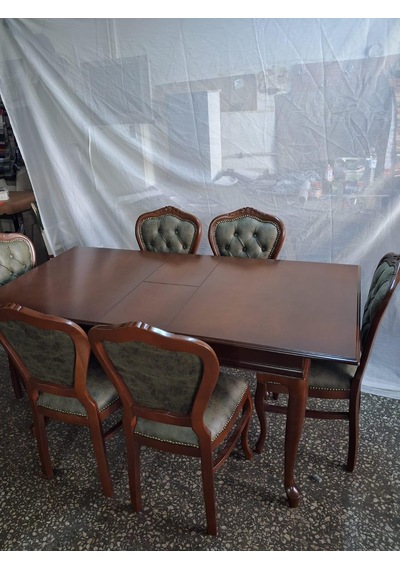 Masa Sandalye Tk 90616 Klasik Model Kayın Aslan Ayak Oymalı Ceviz Orta Açılır Masa Kahverengi Masa Sandalye Tk 90616 Klasik Model Kayın Aslan Ayak Oymalı Ceviz Orta Açılır Masa Kahverengi