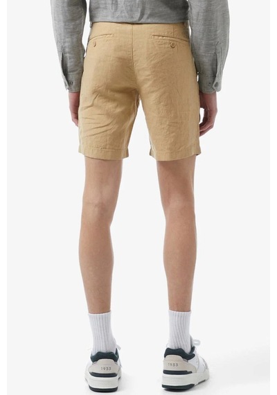 Lacoste Men's Slim Fit Linen Bermuda Shorts Beige Erkek Dar Kesim Keten Şort Bej