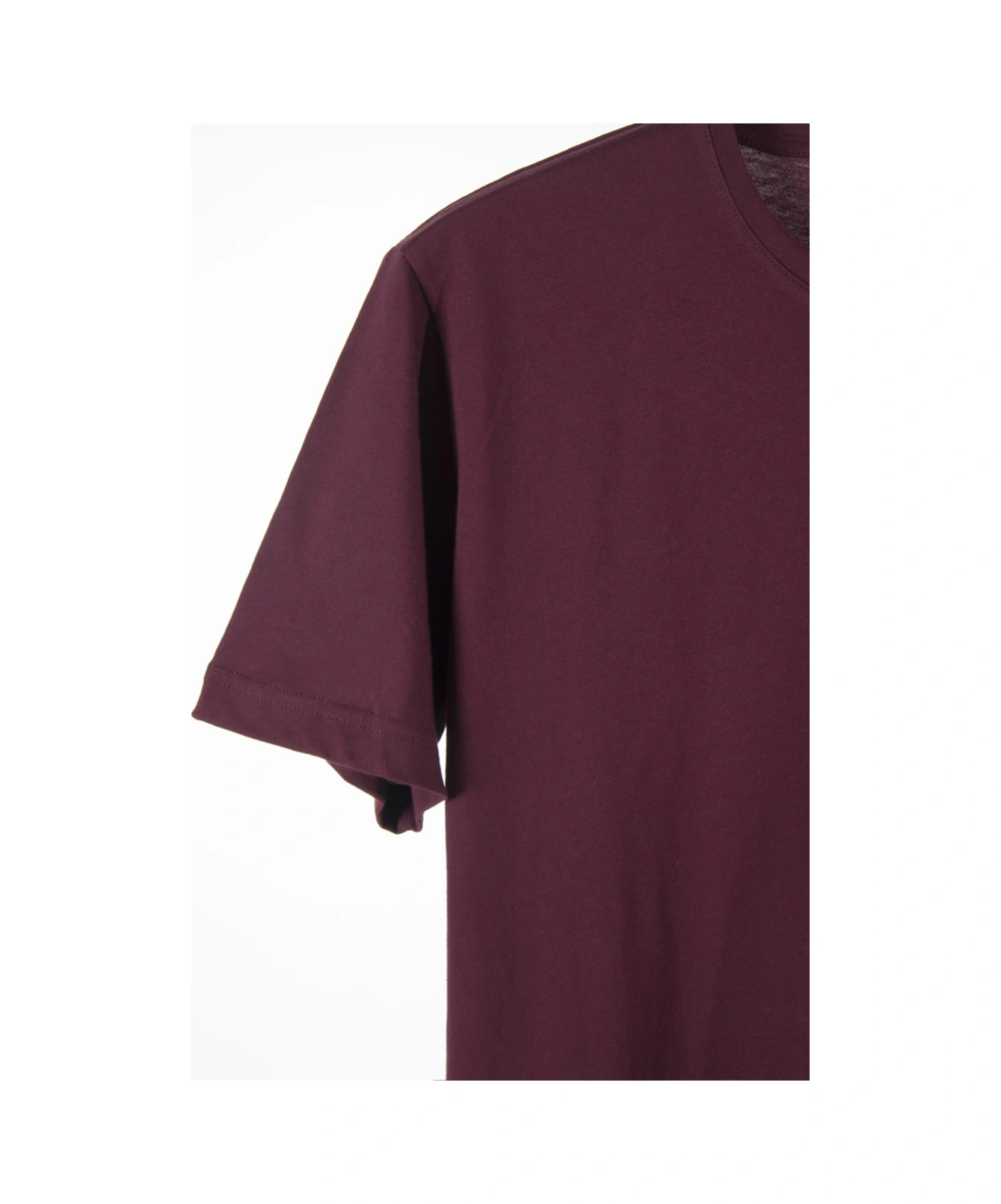 Unisex Bordo Bisiklet Yaka Oversize Kalıp Basic Pamuklu T-shirt Bordo