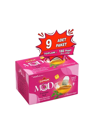 Mod Formda Kal Bardak Poşet Çay 2x20 40gr. Dokuzlu Paket