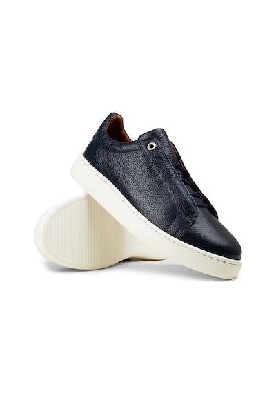 Deery Erkek Gizli Bağcıklı Hakiki Deri Lacivert Sneaker - 04444mlcve01