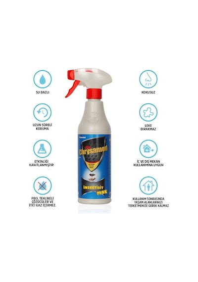 Chrysamed Max 500 Ml Böcek Haşere Tahtakurusu, Karınca, Akrep, Kene, Örümcek, Hamamböceği, Karasinek