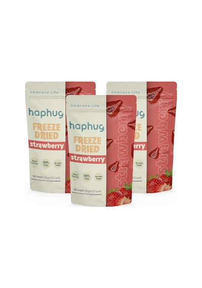 3'lü Paket Freeze Dried Çilek - Dondurularak Kurutulmuş Çilek 20g X 3 1 Adet