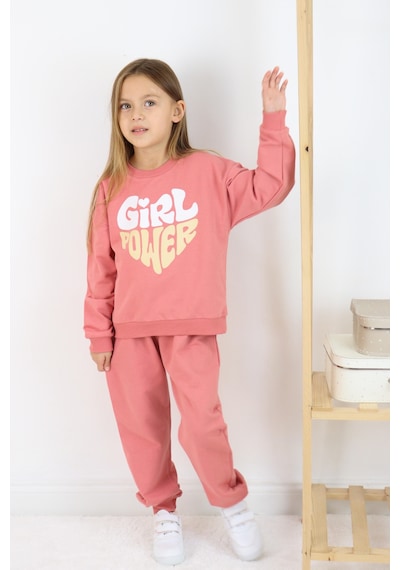 Miababy Girlpower Baskılı Takım Pudra