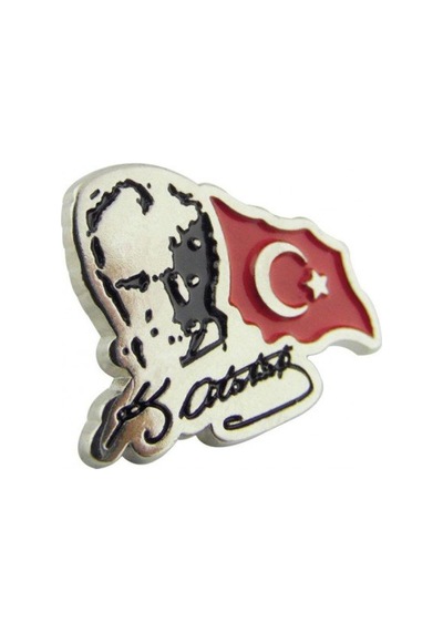 Atatürk Bayrak Yaka Rozeti Krom Kaplama 10 Kasım 29 Ekim Öğretmen