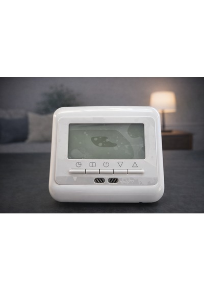 Programlanabilir Oda Termostatı 30 A Yerden Isıtma Uyumlu, 6 Kw, Dijital Lcd Ekran Beyaz