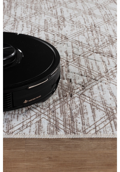 Villadia Home Textile Modern Desen Emboss Baskılı Kaymaz Taban Elit Şık Dört Mevsim Yıkanabilir Halı Yolluk Oturma Salon Odası Vd1094kahve Kahve