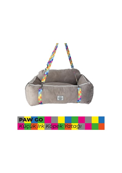 Pawgo, Premium Taşınabilir Kedi Ve Köpek Araba Koltuğu, Tasma Klipsli, Ayarlanabilir Kayışlı Bej, 40 X 55