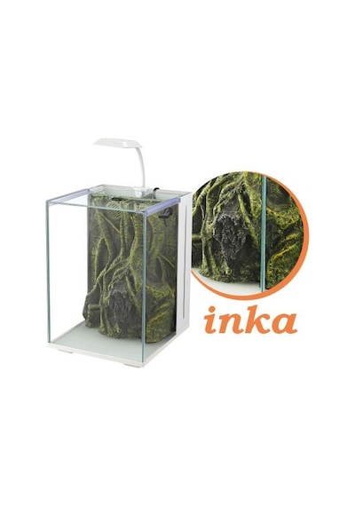 Nubios Nano Akvaryum Inca Dekorlu Beyaz 20x22x29cm