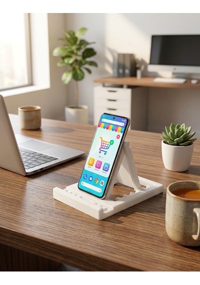 Katlanabilir Masaüstü Telefon Ve Tablet Standı-kademeli Açı Ayarlı Tutucu Kırmızı