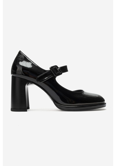 Luvi Shoes Chrısta Siyah Rugan Kadın Topuklu Ayakkabı