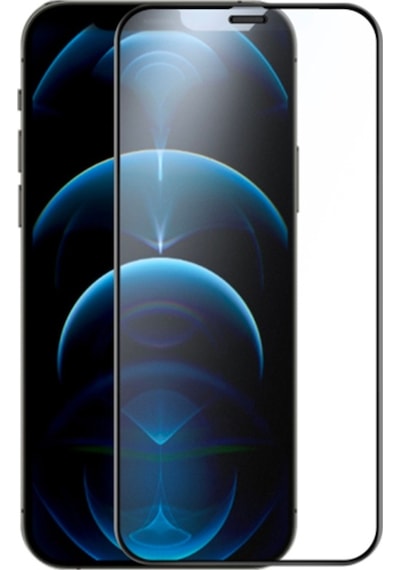 Gor Apple Uyumlu iPhone 12 Pro Max 9D Hardening Tempered Full Ekran Koruyucu Siyah