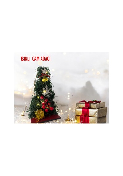 Dekoratif Işıklı Masa Üstü Yılbaşı Ağacı 20 Cm