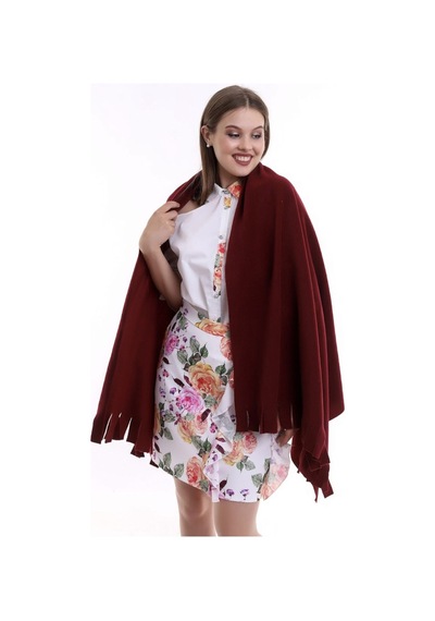 ALDAIYR 10 Adet Polar Kışlık Bordo Atkı Şal Puffy Chic Premium Soft