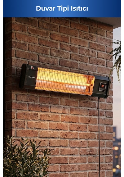 Glow Uzaktan Kumandalı Karbon Infrared Isıtıcı 2500w Duvar Tipi Teras Balkon 5963