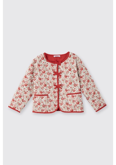 Panço Liberty Kumaş Çiçek Desenli Kız Çocuk Ceket Kırmızı