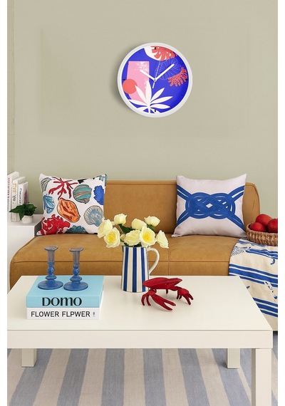 Modern Duvar Saati - 30cm - Önü Camlı Beyaz Kasa - Sessiz Mekanizma-jh0740 Beyaz
