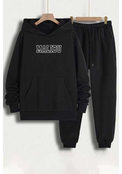 Uyguntarz Unisex Baskılı Eşofman Takımı Siyah