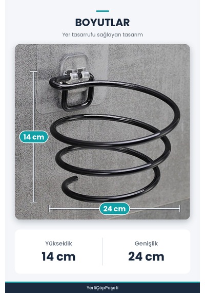 Yerliçöppoşeti Saç Kurutma Makinesi Tutucu Çok Renkli