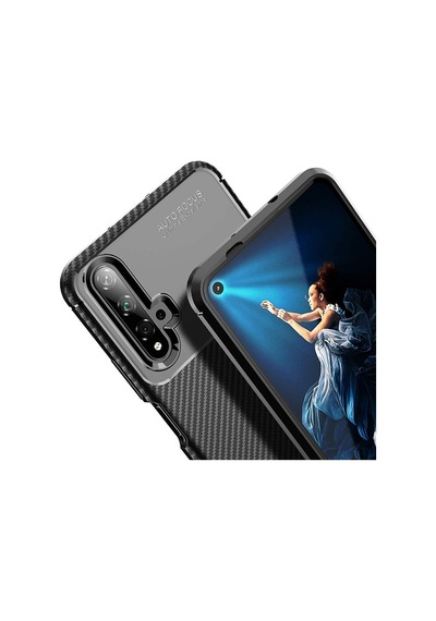 Apsuwa Huawei Nova 5t Kılıf Negro Karbon Fiber Silikon