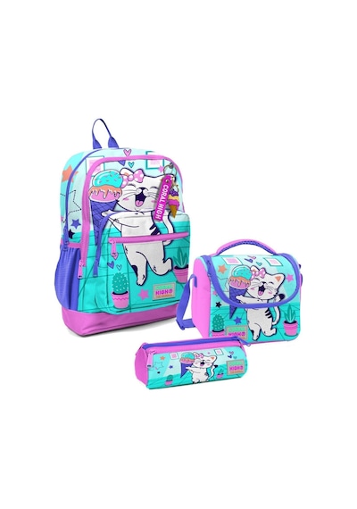 Turkuaz Pembe Dondurmalı Kedi Çok Renkli