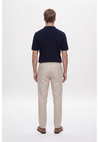 D'S Damat Ds Damat Comfort Fit Bej Keten Karışımlı Chino Pantolon 6hc03ort01350