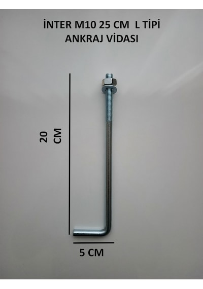 İnter L Tipi Ankraj Vidası M10 25cm 25 CM