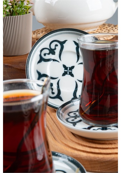 Ahenk 6'lı Porselen Çay Tabağı Seti Beyaz