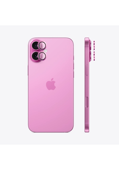 Safeus Safir Temperli Kamera Lens Koruyucu Apple Uyumlu iPhone 16 Plus Ve İle Pembe