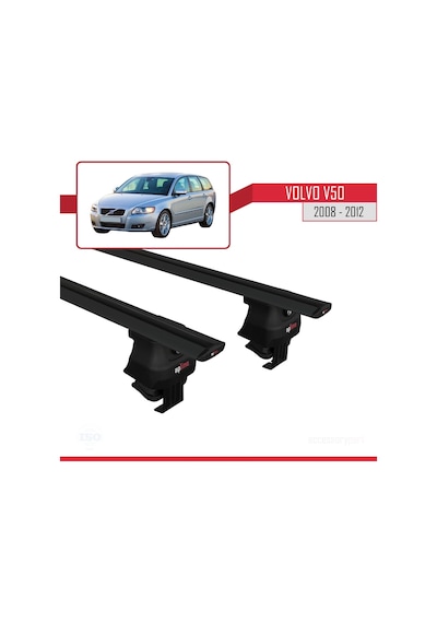 Volvo V50 2008-2012 Arası İle Uyumlu Ace-4 Ara Atkı Tavan Barı Siyah