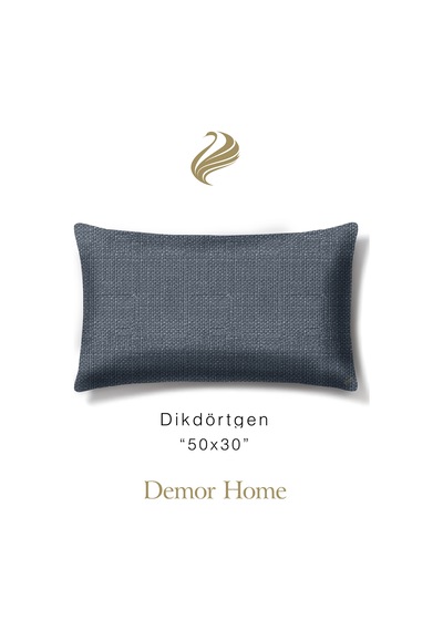 Br Demor Home Keten Dokulu Granit Grisi Kırlent Yastık Kılıfı Gri