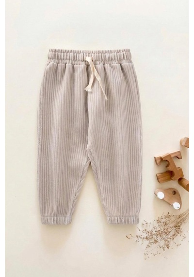 Cigit Fitilli Kadife Jogger Pantolon 1-10 Yaş Taş Taş Rengi Taş