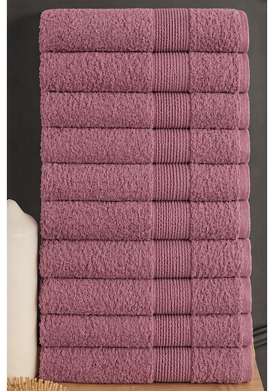 Blanc 10'lu 50x90cm El Yüz & Saç Havlusu Seti Havlu El Havlusu Banyo Havlusu I Çeyiz Havlusu Mürdüm