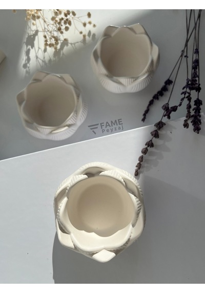 Bernami Vazo Pinterest 3lü Lotus Çiçeği Dekoratif Tabak & Kase, Hediyelik, Takı Ve Mum Tabağı, Mumluk, Sunumluk, Organizer Diğer