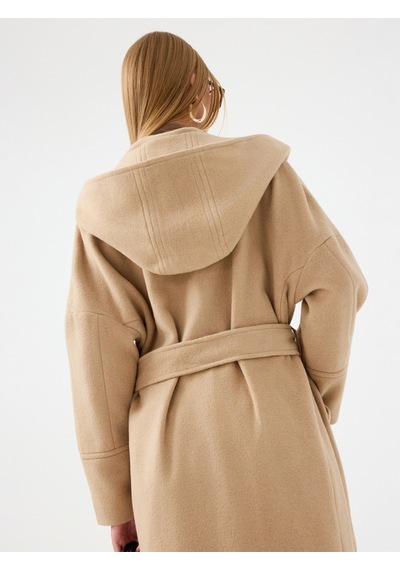 Oversize Kadın Kaban Bej