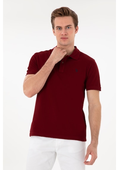 U.S. Polo Assn. Erkek Slim Fit Polo Yaka Bordo Basic Tişört 50297984-VR177