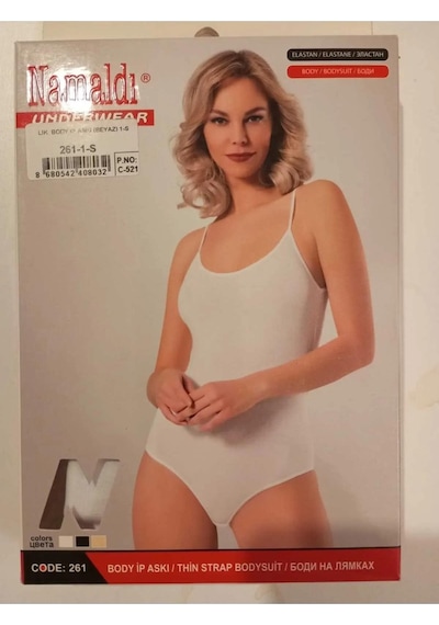 Namaldı Kadın Likralı İp Askılı Kancalı Body 261 - 6 Adet 001