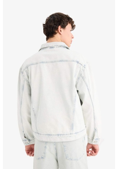 DeFacto %100 Pamuk Oversize Geniş Kalıp Mevsimlik Baharlık Jean Ceket D7741AX25SPNM63