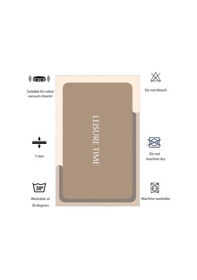 Dijital Kaymaz Yıkanabilir Banyo Mutfak Salon Paspas Halısı Trend Modern Al4002 krem